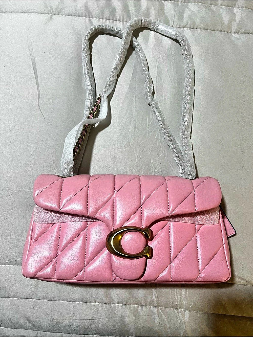 NWT Coach Tabby Shoulder Bag 26 With Pillow Quilting Flower Pink